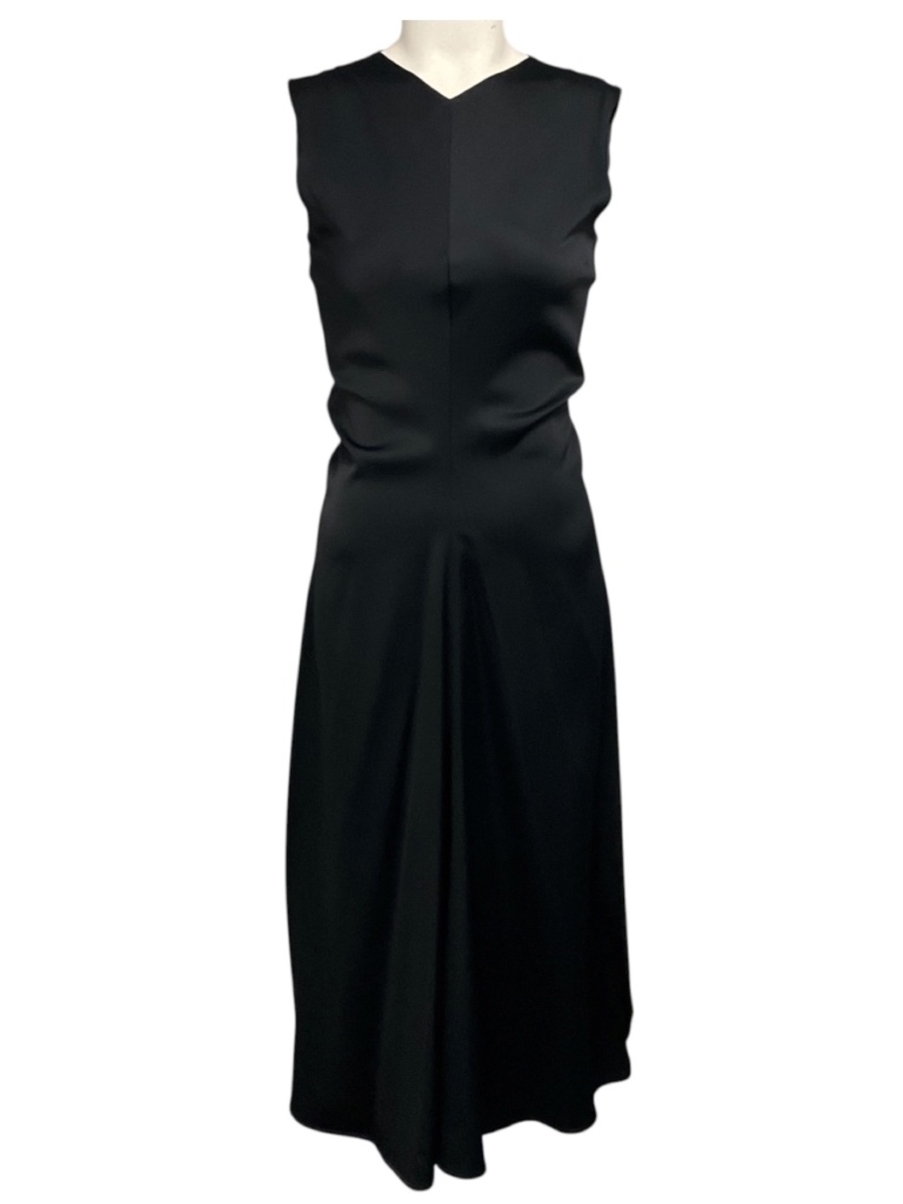 PROENZA SCHOULER BLACK ELLA SATIN MIDI DRESS